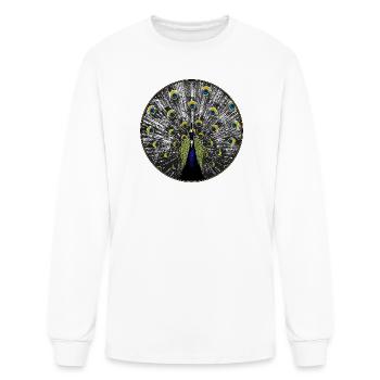 Peacock in a circle - Men's Long Sleeve T-Shirt - white - Front