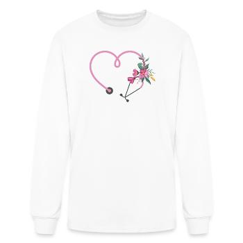 Floral Stethoscope - Men's Long Sleeve T-Shirt - white - Front