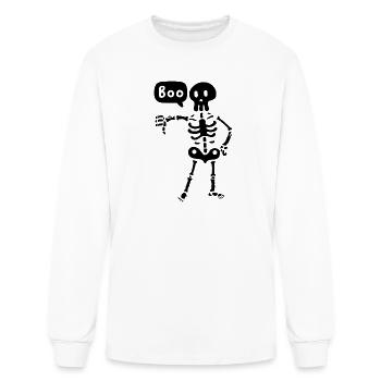 Cute skeleton saying boo! - Men's Long Sleeve T-Shirt - white - Front