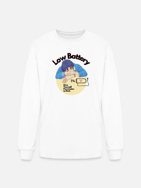 Permission to Rest Battery - Men's Long Sleeve T-Shirt - white