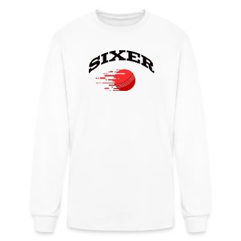 Sixer Cricket Ball Motion Design - Men's Long Sleeve T-Shirt - white - Front