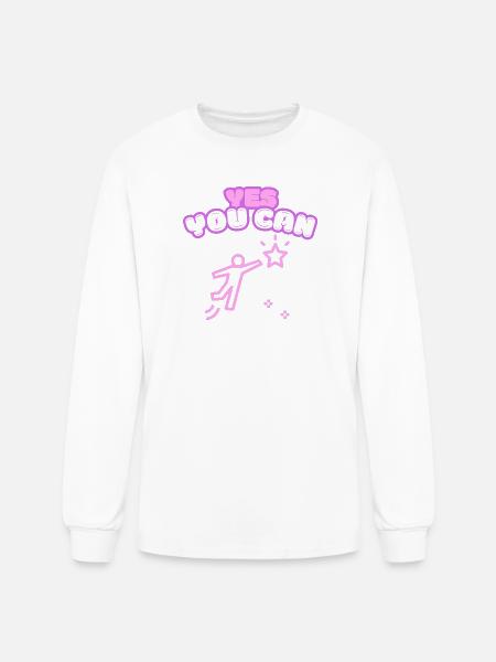 yes you can - Men's Long Sleeve T-Shirt - white
