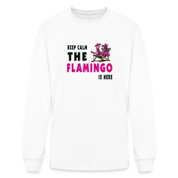 Keep Calm - Flamingo Style - Men's Long Sleeve T-Shirt - white - Front