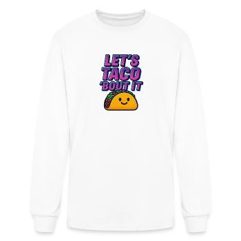Taco ’Bout Style – Funny Retro Neon Tee - Men's Long Sleeve T-Shirt - white - Front