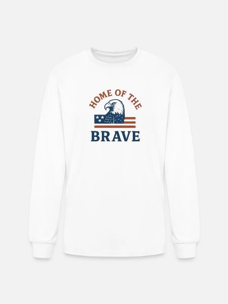 Patriotic Eagle with Bold Text - Men's Long Sleeve T-Shirt - white