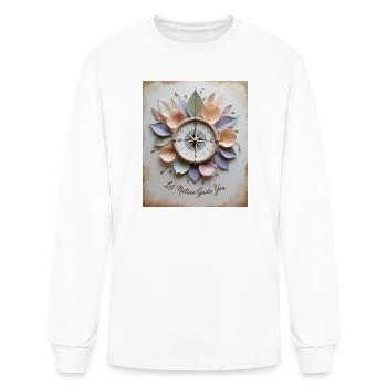 Let Nature Guide You Compass T-Shirt - Men's Long Sleeve T-Shirt - white - Front