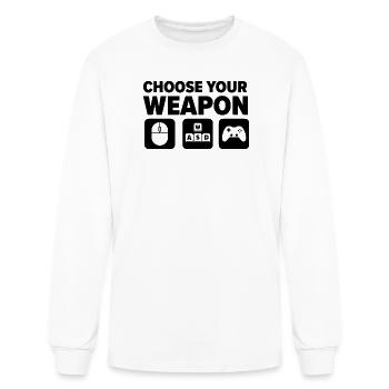Choisissez votre arme - T-shirt à manches longues Homme - blanc - Devant