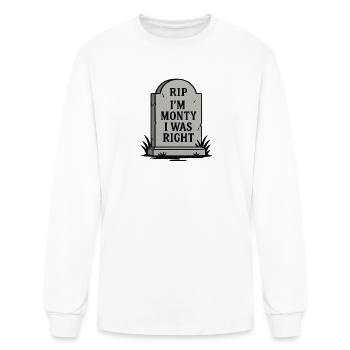 Humorous Tombstone Parody Design - Men's Long Sleeve T-Shirt - white - Front