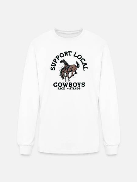 Soutenez les cow-boys locaux - T-shirt à manches longues Homme - blanc