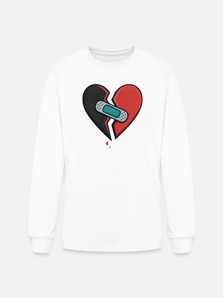 Mended Broken Heart - Men's Long Sleeve T-Shirt - white