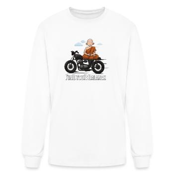 Meditative Monk on Motorcycle Design - Men's Long Sleeve T-Shirt - white - Front