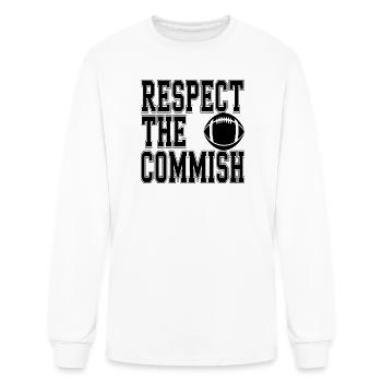 Respect the Commish Fantasy Football - Men's Long Sleeve T-Shirt - white - Front