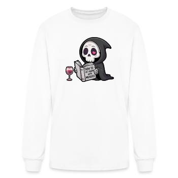 Dark Humor Reaper Illustration - Men's Long Sleeve T-Shirt - white - Front