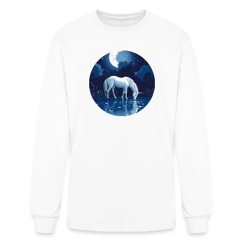 Moonlit Unicorn Reflects Serenity - Men's Long Sleeve T-Shirt - white - Front