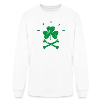 Jolly Roger Shamrock St. Patrick's Day - Men's Long Sleeve T-Shirt - white - Front