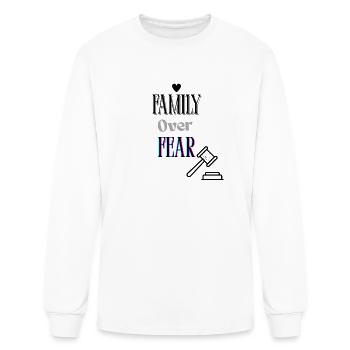 Family Over Fear Neon Typography Design - Men's Long Sleeve T-Shirt - white - Front