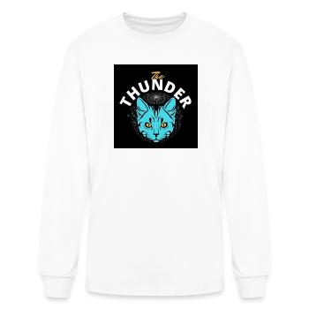  Thunder Cat with Globe Grid – Bold Abstract Desig - Men's Long Sleeve T-Shirt - white - Front