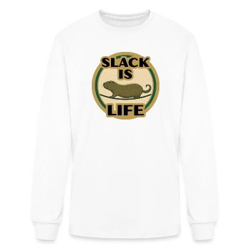 Slack Is Life - Funny Slackline Capybara  - Men's Long Sleeve T-Shirt - white - Front