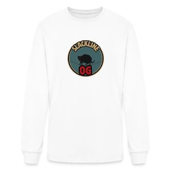 Slackline OG – Cool Black Cat - Men's Long Sleeve T-Shirt - white - Front
