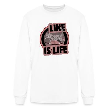 Line is Life – Vintage Slackline Lover Cat  - Men's Long Sleeve T-Shirt - white - Front