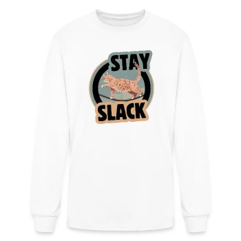 Stay Slack – Vintage Orange Slackliner Cat  - Men's Long Sleeve T-Shirt - white - Front