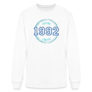 Year of birth: 1992 - Men's Long Sleeve T-Shirt - white - Front