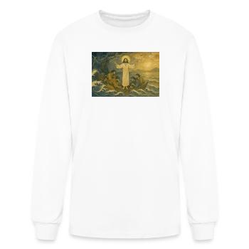 Resurrected Christ on Sea of Galilee - Men's Long Sleeve T-Shirt - white - Front