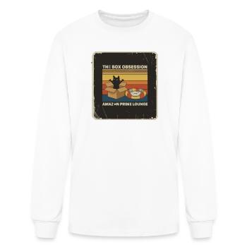 Boxed Cat Lounge Illustration - Men's Long Sleeve T-Shirt - white - Front