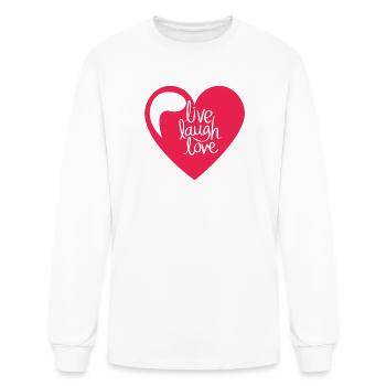 Live Laugh Love Heart Design - Men's Long Sleeve T-Shirt - white - Front