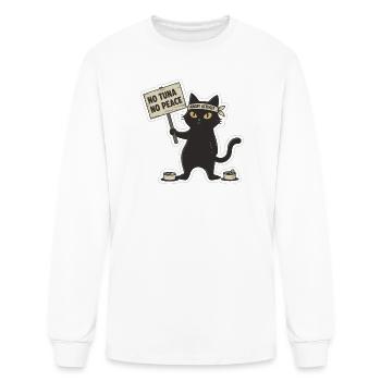 Chat de protestation sans signe de paix de thon - T-shirt à manches longues Homme - blanc - Devant