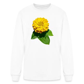 Un Zinnia jaune - T-shirt à manches longues Homme - blanc - Devant
