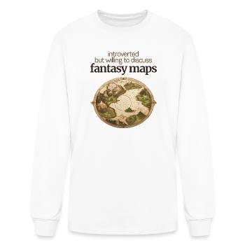Introverted But Willing to Discuss Fantasy Maps - Men's Long Sleeve T-Shirt - white - Front