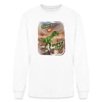 Tyrannosaurus T-Rex Killer Comet Super Day - Men's Long Sleeve T-Shirt - white - Front