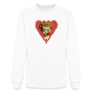 Love Hurts Fun Steampunk Cherub Angel Zombie Doll  - Men's Long Sleeve T-Shirt - white - Front