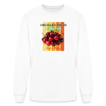 Orchard Fresh Cherries - Ripe & Plump - Men's Long Sleeve T-Shirt - white - Front
