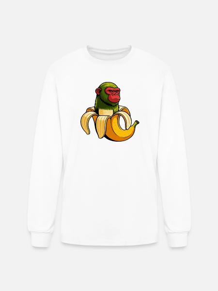 Chimpanzini Bananini Italian Brainrot Meme Art - Men's Long Sleeve T-Shirt - white