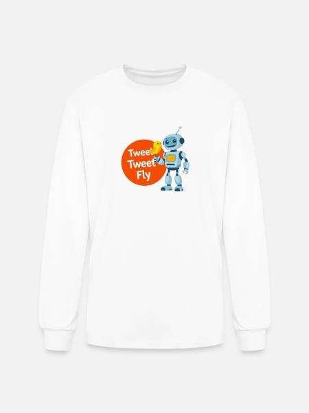 Robot and Bird Tweet Duo - Men's Long Sleeve T-Shirt - white