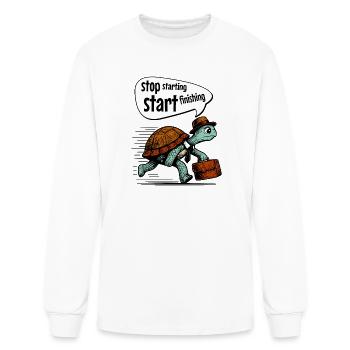 Stop Starting, Start Finishing - Men's Long Sleeve T-Shirt - white - Front