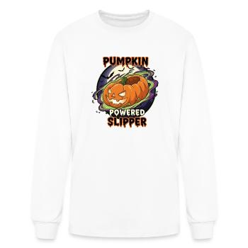Pumpkin Powered Slipper - Men's Long Sleeve T-Shirt - white - Front