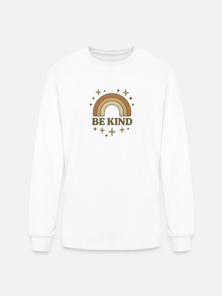 Be Kind Retro Rainbow - Men's Long Sleeve T-Shirt - white