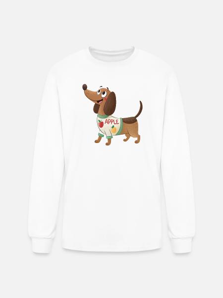 Cartoon dog  - Men's Long Sleeve T-Shirt - white