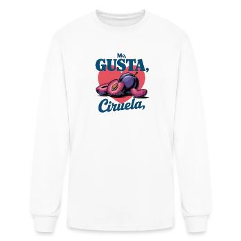 Me Gusta Plum Vintage Retro Tee - Men's Long Sleeve T-Shirt - white - Front
