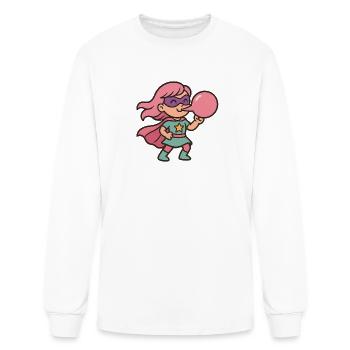 Bubblegum Heroine with Star Cape - Men's Long Sleeve T-Shirt - white - Front