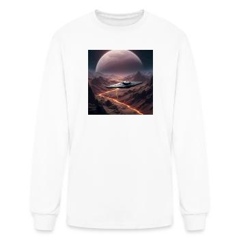 Crimson Rift: Starship over Alien Wastes - Men's Long Sleeve T-Shirt - white - Front