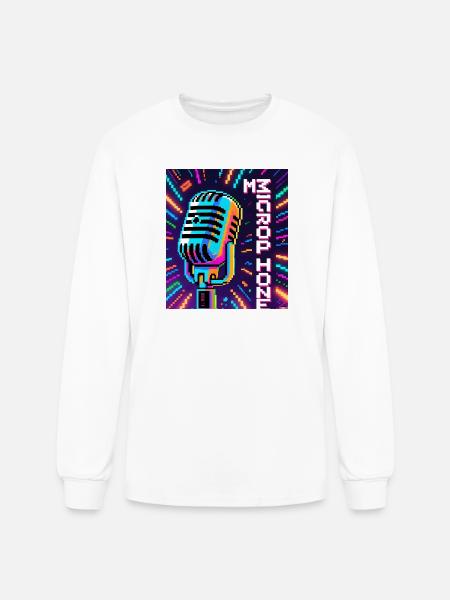 Retro Microphone - Men's Long Sleeve T-Shirt - white