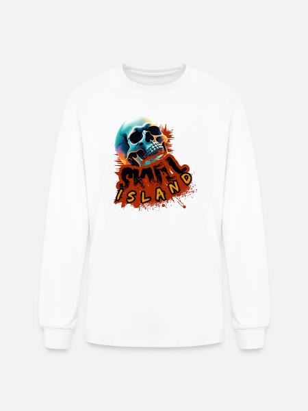 Skull Island Neon Splash - Men's Long Sleeve T-Shirt - white