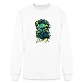Zeus Lightning Portrait - Men's Long Sleeve T-Shirt - white - Front