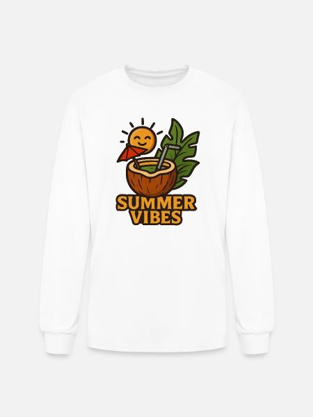 Sunlit Coconut Summer - Men's Long Sleeve T-Shirt - white