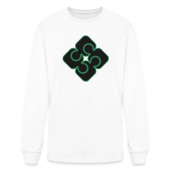 Emerald Interlock Quad - Men's Long Sleeve T-Shirt - white - Front