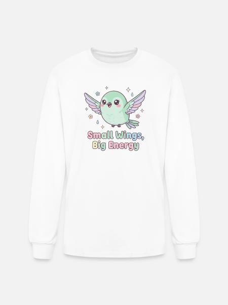 Small Wings, Big Energy - Men's Long Sleeve T-Shirt - white